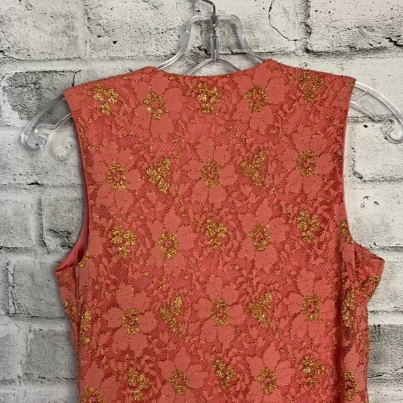 Y2K Vintage Jessica Sheer Sparkly Lace Babydoll Tank Top Blouse - Picture 7 of 15